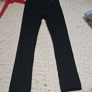 7 For All Mankind Black Straight Leg Jeans